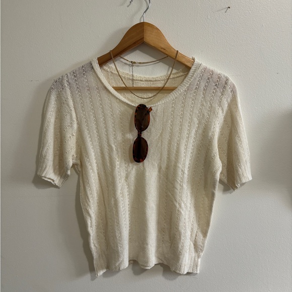 Vintage Knit Cream Shirt - Picture 2 of 6